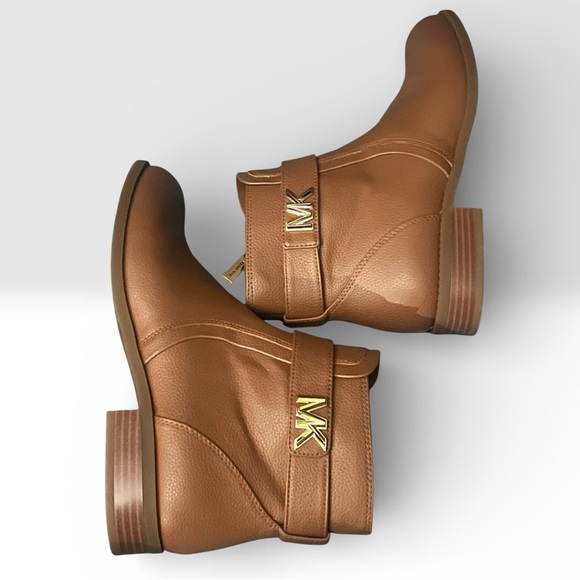 Michael Kors Jilly Luggage Trim Ankle Boots Size 8 EUC - Picture 7 of 9